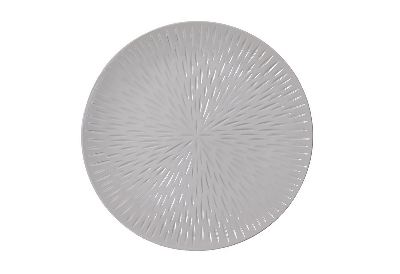 MAGIC by Inge Dekoteller, Dekoteller 33cm Kunststoff mit Strahlen Muster - Grau von MAGIC by Inge