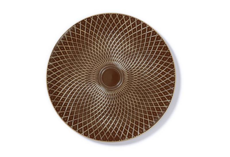 MAGIC by Inge Dekoteller, Dekoteller Kunststoff Rautenmuster 33cm braun von MAGIC by Inge