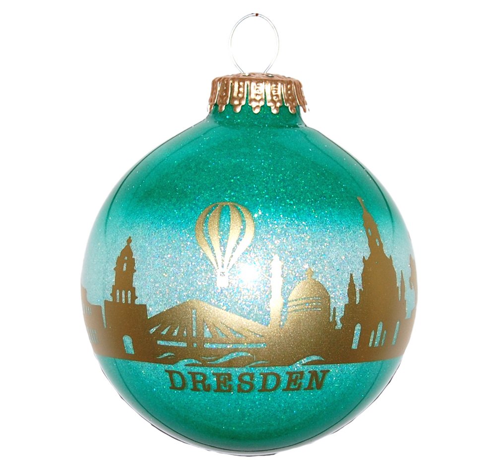 INGE-GLAS® Weihnachtsbaumkugel Dresden Souvenirkugel (1 St), Christbaumkugel aus Glas von INGE-GLAS®
