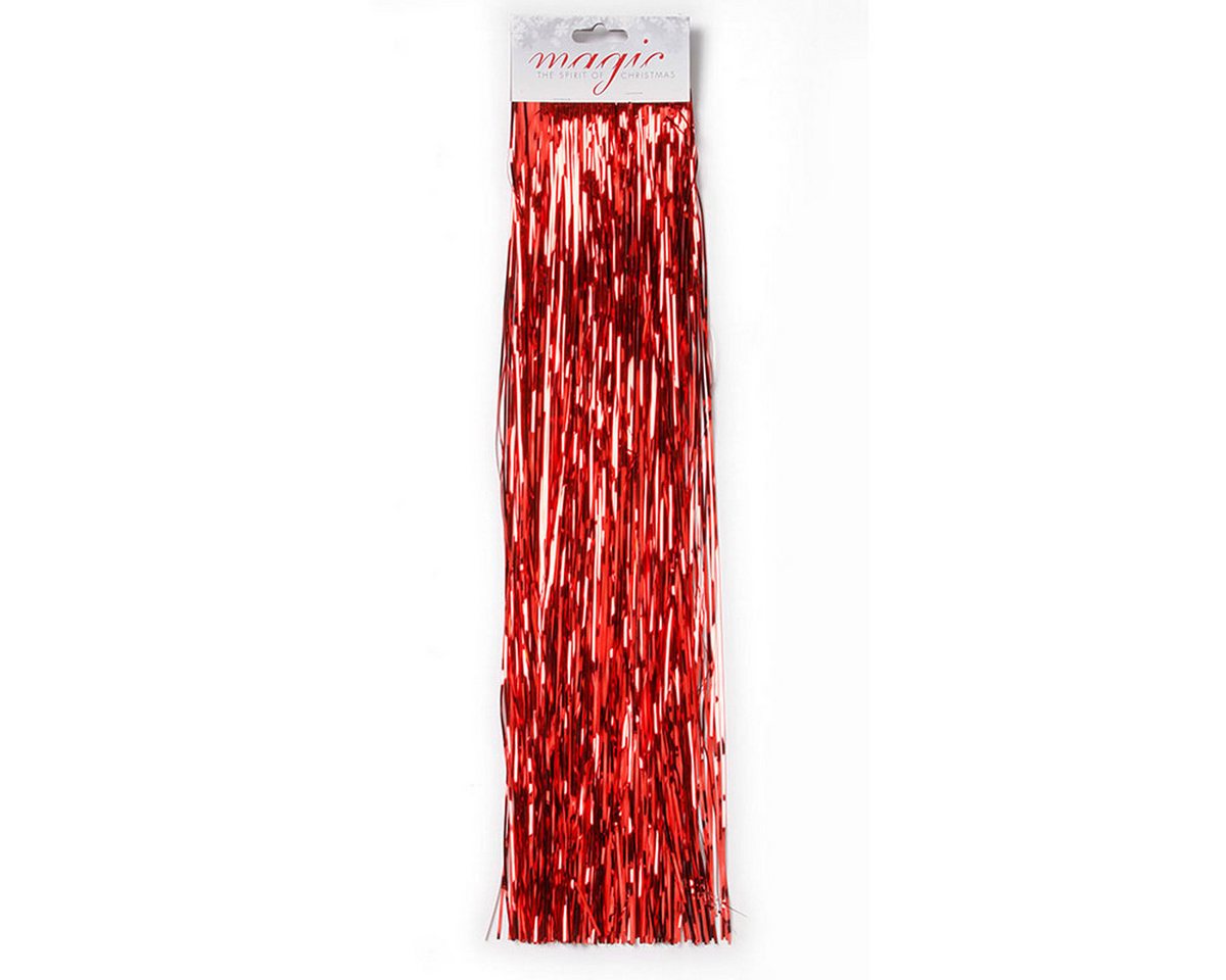INGE-GLAS® Weihnachtsbaumkugel Lametta glatt 50 cm, Glanz Rot, Klassisches Baum von INGE-GLAS®