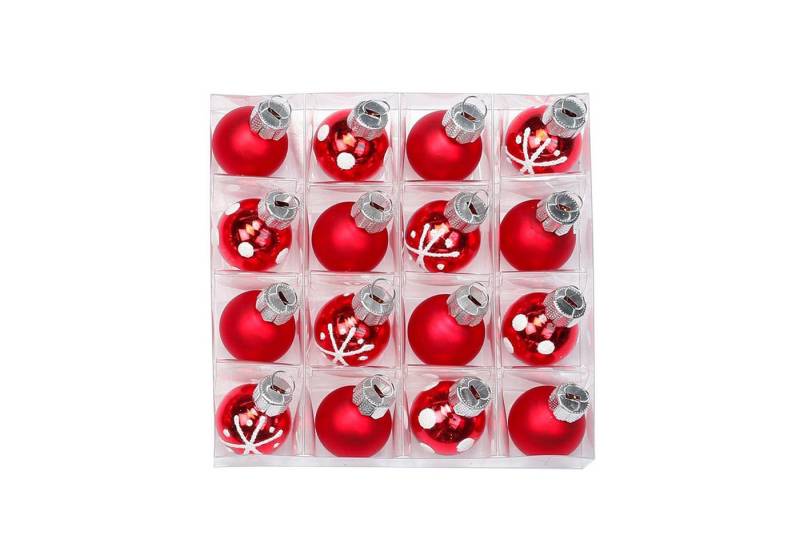feiermeier Weihnachtsbaumkugel Weihnachtskugeln Merry Red, Ø 2 cm, 16 Stück, G von feiermeier