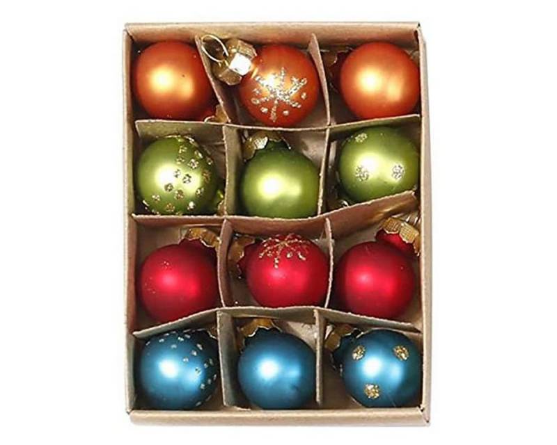 INGE-GLAS® Weihnachtsbaumkugel Weihnachtskugeln MilleFiori aus Glas, Ø 2cm / 12S von INGE-GLAS®