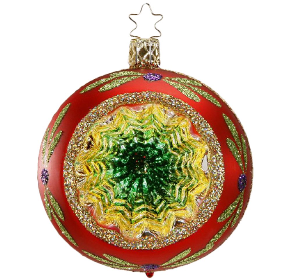 INGE-GLAS® Weihnachtsbaumkugel funkelnder Reflex rot Ø6cm (1 St), Reflexkugeln von INGE-GLAS®