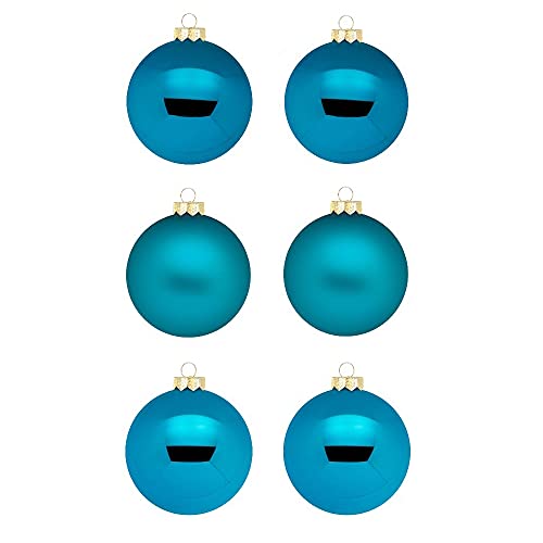 Inge Glas Weihnachtskugeln | Schöne Christbaumkugeln aus Glas | 30 Kugeln in Karton-Box | Christbaumschmuck Weihnachtsbaumschmuck Weihnachtsbaumkugeln (Deep Blue | blau Glanz/matt) von INGE-Glas Magic