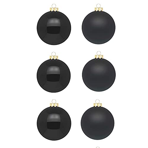 Inge Glas Weihnachtskugeln | Schöne Christbaumkugeln aus Glas | 30 Kugeln in Karton-Box | Christbaumschmuck Weihnachtsbaumschmuck Weihnachtsbaumkugeln (Ebony Black | schwarz Glanz/matt) von INGE-Glas Magic