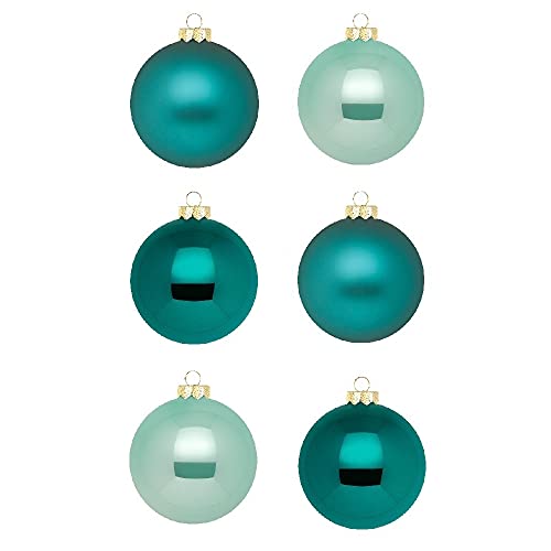 Inge Glas Weihnachtskugeln | Schöne Christbaumkugeln aus Glas | 30 Kugeln in Karton-Box | Christbaumschmuck Weihnachtsbaumschmuck Weihnachtsbaumkugeln (Green Emerald | Petrol türkis Mint) von INGE-Glas Magic