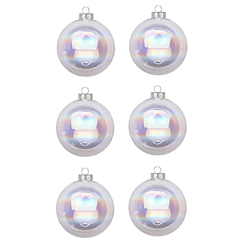 Inge Glas Weihnachtskugeln | Schöne Christbaumkugeln aus Glas | 30 Kugeln in Karton-Box | Christbaumschmuck Weihnachtsbaumschmuck Weihnachtsbaumkugeln (Irisierend | durchsichtig Seifenblasen Glanz) von INGE-Glas Magic