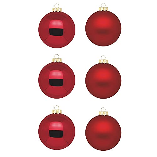 Inge Glas Weihnachtskugeln | Schöne Christbaumkugeln aus Glas | 30 Kugeln in Karton-Box | Christbaumschmuck Weihnachtsbaumschmuck Weihnachtsbaumkugeln (Ochsenblut | rot Glanz/matt) von INGE-Glas Magic