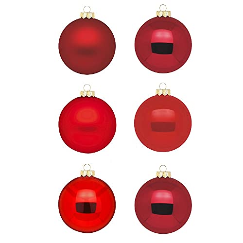 Inge Glas Weihnachtskugeln | Schöne Christbaumkugeln aus Glas | 30 Kugeln in Karton-Box | Christbaumschmuck Weihnachtsbaumschmuck Weihnachtsbaumkugeln (Ruby Red | rot Mix) von INGE-Glas Magic