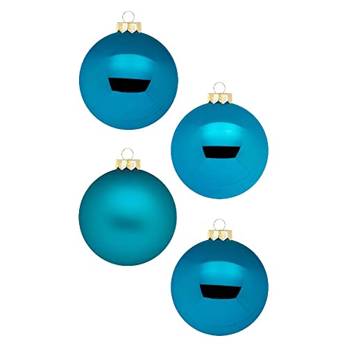 Weihnachtskugeln 12 STK 8cm | Schöne Christbaumkugeln aus Glas | Große Kugeln in Karton-Box | Christbaumschmuck Weihnachtsbaumschmuck Weihnachtsbaumkugeln (Deep Blue | Blau) von Inge-glas