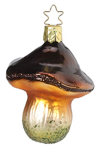 Christbaumschmuck Glas 7cm Pilz Marone mundgeblasen handbemalt Weihnachtskugeln braun von INGE-Glas Manufaktur