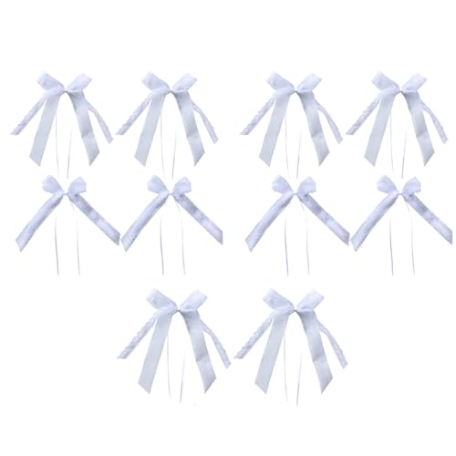 INGJIA 10 STK Autoschleifen Antennenschleifen,Organza Herzen Schleifen Auto Schmuck Braut Paar Dekoration Autoschmuck Car Wedding Deko Hochzeitsschleifen für Hochzeit Party Geburtstag von INGJIA