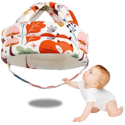 INGJIA Helm Schutzhelm Säugling Kleinkind Kinder Anti-Kollision Kopfschutzkappe Schutzhut Baumwolle Hut Kopfschutzmütze Verstellbarer Kopfschutz, 6 bis 60 Monate Baby von INGJIA