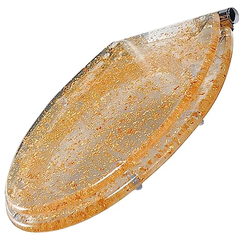 INGKE WC Sitz Toilettendeckel Glitzer Klodeckel Deckel Transparent Polyresin Toilettensitz Antibakterielle 42 X 36 cm Klobrille Einfache Montage WC Sitz,Gold foil von INGKE