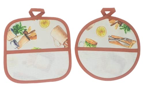 2er Pack Küchen-Parzelle, Besteck, mit Aida-Leinwand, 55 Löcher, 100% Baumwolle, verpackt in Italien von INGROSSO MERCERIE LCF