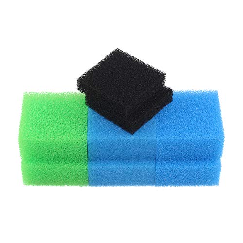 INGVIEE Kompatibel Aquarium Filterschwamm Set für Juwel Compact/Bioflow 3.0 / M (2X Blau Fein, 2X Blau Grob, 2X Grün Nitrat, 2X Aktivkohleschwamm) von INGVIEE