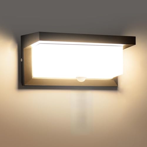 INHDBOX 2025 Außenleuchte mit Bewegungsmelder 24W LED Wandleuchte Bewegungsmelder Aussen Wandlampe Innen Wandbeleuchte Wasserdichte IP65 Wandbeleuchtung Garten Flur Weg Veranda Schlafzimmer Treppenhau von INHDBOX