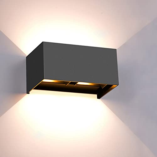 INHDBOX LED Wandleuchte Innen/Außen 24W Warmweiß Wandlampe, Modern Wandlampe Mit Einstellbar Abstrahlwinkel Wasserdichte Aussenleuchte Wandbeleuchtung für Wohnzimmer Schlafzimmer Treppenhaus Flur von INHDBOX