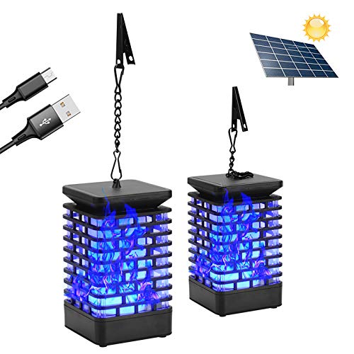 INHDBOX Solar Laterne Flammenlicht Garten Hängelaterne Outdoor Solarleuchte Flammen Gartenlaternen IP65 Solar Licht Gartenleuchten Solarlaterne Flammenlampe Auto EIN/Aus Licht Sensor Wiederaufladbar von INHDBOX