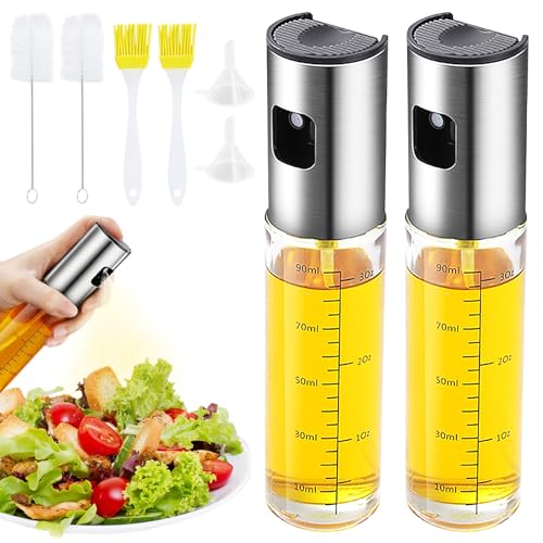 INHEMING 2 Stück Ölsprüher zum Kochen, Ölsprüher Flasche 100ML,Transparent Öl Sprayer, für Outdoor Aktivitäten wie BBQ, Picknick, Junket, Grillen von INHEMING