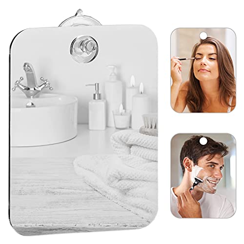 INHEMING Beschlagfreier Rasierspiegel Duschspiegel Badspiegel,mit 1 Klebehaken,Abnehmbarer Wandbefestigung von INHEMING