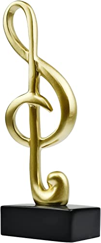 inheming Musik Note Statue Musik Figuren Skulptur Violinschlüssel Klavier Statue Figur Symbol Harz Ornamente Dekoration Tischdeko Musiker Geschenk Arts - Gold von inheming