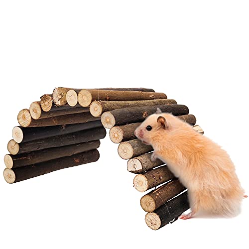 INHEMING Natural Living Brücke, Flexibel Nagerbrücke Meerschweinchen,Weidenbrücke,Hamster Spielzeug Leiter Brücke aus Holz,Nager Brücke, Keintiere für Hamster, Kaninchen - 23.5 x 12 cm von INHEMING