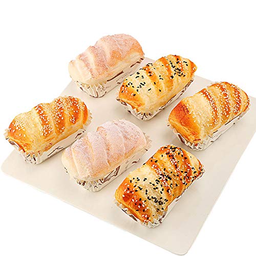 INIFLM 6 Stück Künstliches Brot, Künstliches Simulationslebensmittel, PU-Brot-Modell, Künstliches Brot, Verzierung, Tisch-Foto-Requisite für Den Innenbereich,(#1) von INIFLM