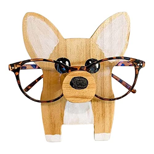 INIFLM Brillenhalter aus Holz, handgefertigt, Corgi-Form, Brillenständer, Sonnenbrillenständer, Präsentationsständer für Zuhause, Büro, Schreibtisch, Dekoration, Zubehör von INIFLM