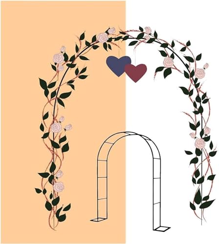 Gartenbaumbogen Stahlrahmen Kletterpflanzenbogen, sehr geeignet für Rasen, Terrasse, Hof, Hochzeitsdekoration(W1.4M*H2.3M) von ININOSNP