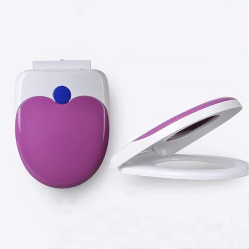 Geräuschlos schließender Toilettendeckel Runder Toilettensitz mit langsam schließendem Deckel und geräuschlosem Schließen, unten montierter Mechanismus for langsamen Schließen(Purple) von ININOSNP