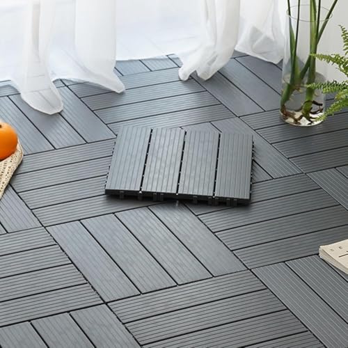 Hochbelastbar Ineinandergreifende Terrassenfliesen aus Kunststoff for den Einsatz bei jedem Wetter, zuschneidbare quadratische Terrassenfliesen, Bodenbeläge aus Kunststoff for den Außenbereich(Grigio) Hochbelastbar Ineinandergreifende Terrassenfliesen aus Kunststoff for den Einsatz bei jedem Wetter, zuschneidbare quadratische Terrassenfliesen, Bodenbeläge aus Kunststoff for den Außenbereich(Grigio) von ININOSNP