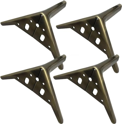 ININOSNP 4 Stück Metall-Möbelbeine, Möbelbeschläge, Tischbeine, Moderne DIY-Rhombic-Dreieck-Ersatzschrankbeine (Bronze 15 cm/5,9 Zoll) (Color : Bronze, Size : 12cm/4.7inch) von ININOSNP