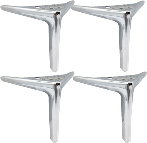ININOSNP 4 Stück Metall-Möbelbeine, Möbelbeschläge, Tischbeine, Moderne DIY-Rhombic-Dreieck-Ersatzschrankbeine (Bronze 15 cm/5,9 Zoll) (Color : Silver, Size : 12cm/4.7inch) von ININOSNP