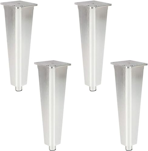 ININOSNP 4 Stück verstellbare Möbelfüße, DIY-Metallschrankfüße, Kleiderschrankfüße, Bettfüße, Sofafüße, Tischfüße, Aluminium mit Schrauben (schwarz 15 cm) (Color : Silver, Size : 10cm) von ININOSNP