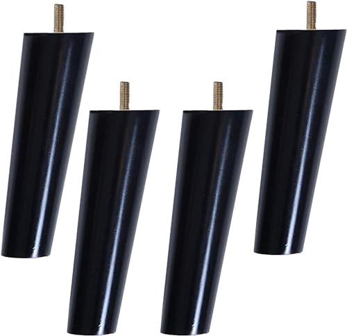 ININOSNP 4er-Pack Massivholz-Sofafüße, konische Couchtischfüße, TV-Schrankfüße mit Gewinde-M10-Hakenbolzen, Schwarz (gerade 70 cm/27,6 Zoll) (Color : Oblique, Size : 30cm/11.8inch) von ININOSNP