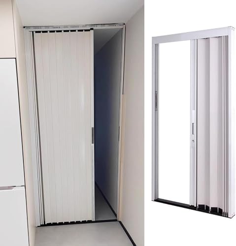 ININOSNP Aluminium-Falttüren Akkordeontür/Innentüren for Zuhause, platzsparende Falttüren mit Schloss und Schlüssel von ININOSNP
