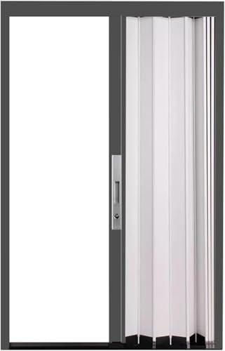 ININOSNP Aluminium-Falttüren Faltbare Schranktüren for Küche/Bad/Raumteiler, Akkordeontür mit Schloss und Schlüssel(44x80in(111x203cm)) von ININOSNP
