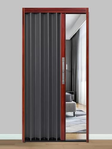 ININOSNP Aluminium-Falttüren Falttür-Schiebetür for die Speisekammer in der Küche, Akkordeon-Falttür-Kits mit Schloss und Schlüssel(32x80in(81x203cm)) von ININOSNP