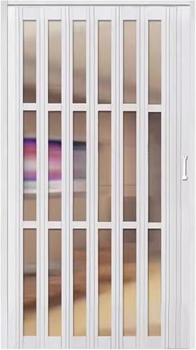 ININOSNP Aluminium-Falttüren Innentüren Akkordeon Schiebetüren Einziehbare Tür Raumteiler mit Griffen & Acrylgläsern von ININOSNP