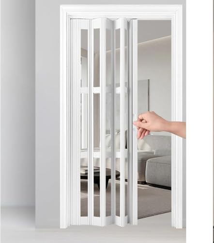 ININOSNP Aluminium-Falttüren Innentüren Aluminium Akkordeon Falttür mit Schloss und Schlüssel Flur Raumteiler Tür(28x80in(71x203cm)) von ININOSNP
