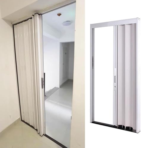 ININOSNP Aluminium-Falttüren Raumteiler-Schiebe-Falttüren mit Schloss, Mehrfach-Innentür/schalldichte Akkordeontüren von ININOSNP