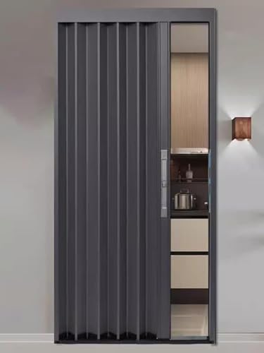 ININOSNP Aluminium-Falttüren Schiebeschranktüren Raumteiler Aluminium for Türöffnung Badezimmer Dusche(44x80in(111x203cm)) von ININOSNP