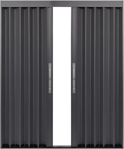 ININOSNP Aluminium-Falttüren Schiebetüren for Schränke, Akkordeontüren for Flur, Badezimmer und Küche mit Schloss und Schlüssel(54x80in(136x203cm)) von ININOSNP