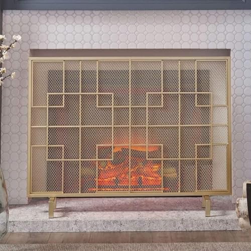 ININOSNP Dekorative Kaminsichtschutzelemente Feuerfester Bildschirm Single Board Feuerfester Zaun Metall Dekoratives Mesh Feuerfester Bildschirm for den Innen- und Außenbereich ININOSNP Dekorative Kaminsichtschutzelemente Feuerfester Bildschirm Single Board Feuerfester Zaun Metall Dekoratives Mesh Feuerfester Bildschirm for den Innen- und Außenbereich von ININOSNP