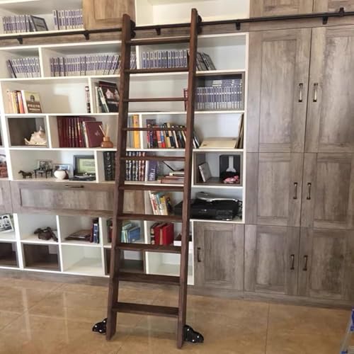 ININOSNP Edelstahlschienen Bibliothek Schiebeleiter Hardware Kit Rundrohr Mobile Track Kit for Bücherregal Home Office ININOSNP Edelstahlschienen Bibliothek Schiebeleiter Hardware Kit Rundrohr Mobile Track Kit for Bücherregal Home Office von ININOSNP
