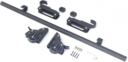 ININOSNP Edelstahlschienen Hardware-Kit for verschiebbare Bibliotheksleiter mit Teleskop-Oberhaken, unterer Bremsrolle, Hardware-Kit for Rollleiter(3.3ft/1m Track kit) von ININOSNP