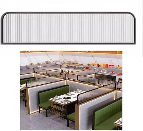ININOSNP Freistehend 1 Stück Schreibtisch-Trennwand, Changhong-Glas-Arbeitsplatte, Trennwand, Restaurant-Dekoration Privatsphäre(Black,80x30cm) von ININOSNP