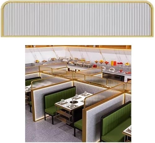 ININOSNP Freistehend 1 Stück Schreibtisch-Trennwand, Changhong-Glas-Arbeitsplatte, Trennwand, Restaurant-Dekoration Privatsphäre(Gold,80x30cm) von ININOSNP