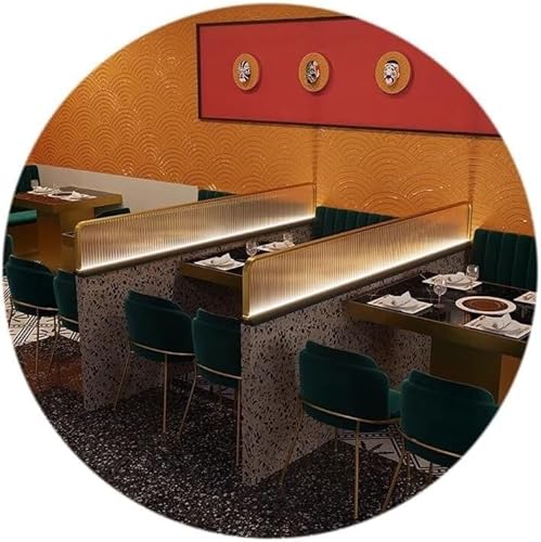 ININOSNP Freistehend 1 Stück Sichtschutz for den Schreibtisch, Trennwand aus Changhong-Glas aus Edelstahl, Trennwand for Restaurants Privatsphäre(110x25cm) von ININOSNP